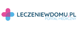 Logo portalu medycznego leczeniewdomu.pl z kolorowym znakiem krzyża.