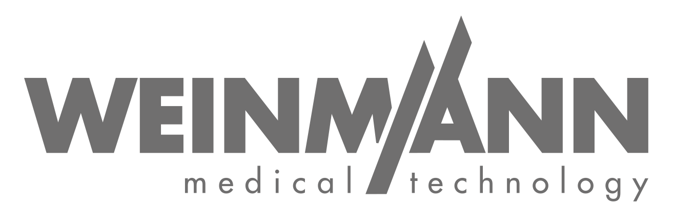 Logo firmy WEINMANN Medical Technology z napisem i stylizowaną literą „A”.