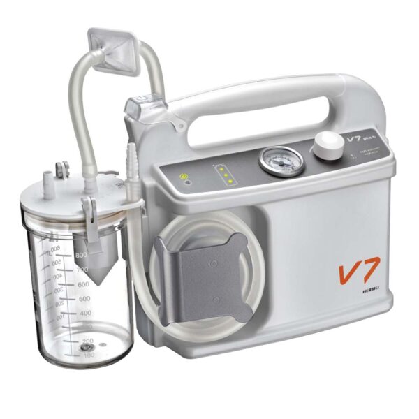 Przenośny ssak medyczny z miarką do odsysania płynów ustrojowych.